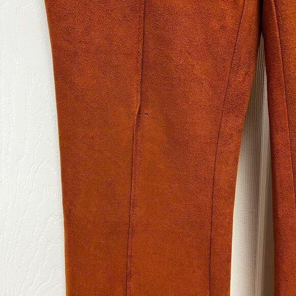 Lexi Drew Moleskin Faux Suede Rust Boot Cut Retro Pants sz S ( flaw) - Picture 3 of 6